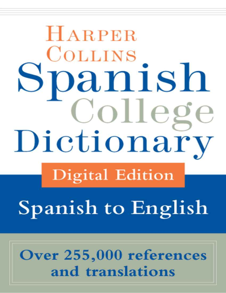Rich Results on Google's SERP when searching forCliffs Study Solver 'Spanish College Dictionary Digital Edition Spanish to English Book'